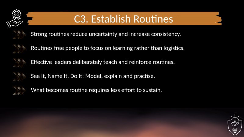 C3 Establish Routines: PowerPoint slide
