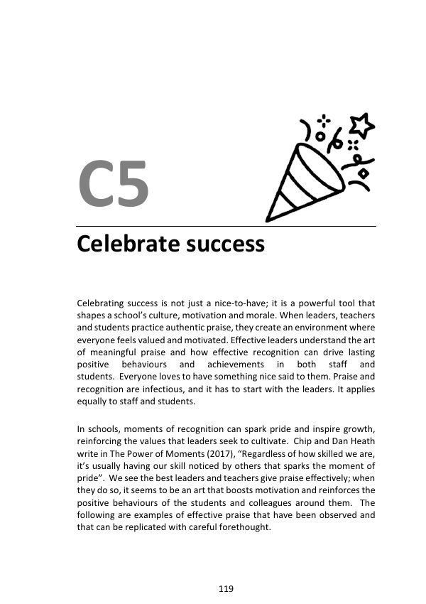 C5 Celebrate Success: first page of the book chapter