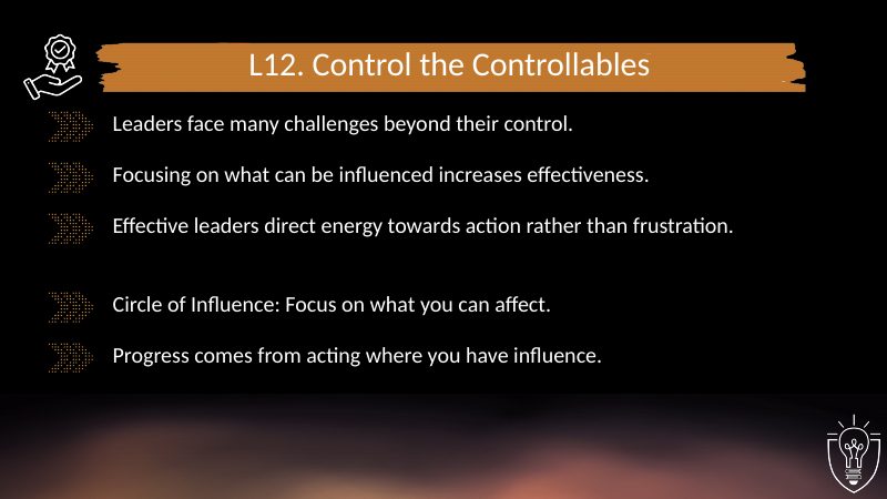 L12 Control the Controllables: PowerPoint slide