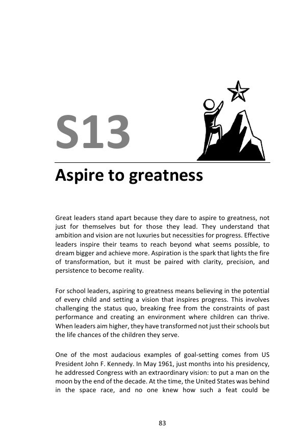 S13 Aspire to Greatness: first page of the book chapter
