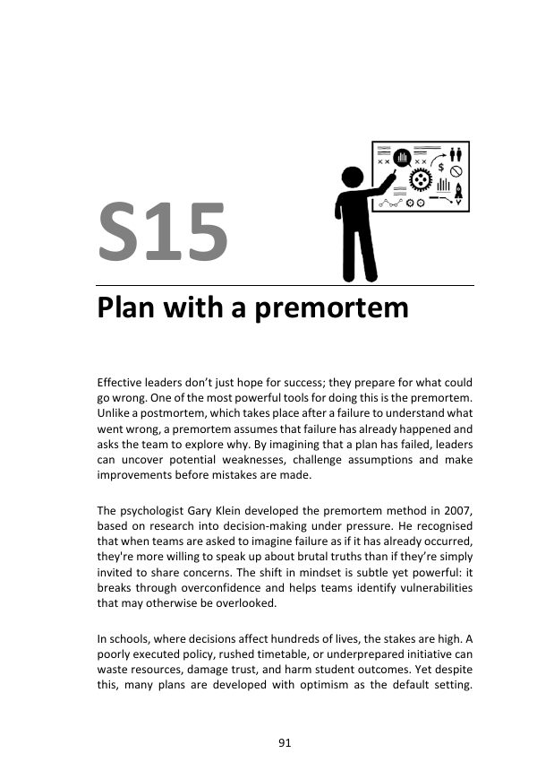 S15 Plan with a Premortem: first page of the book chapter