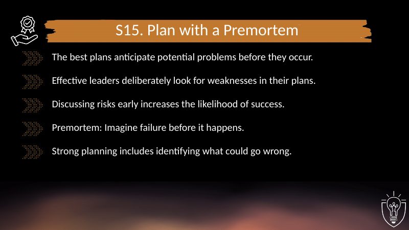 S15 Plan with a Premortem: PowerPoint slide