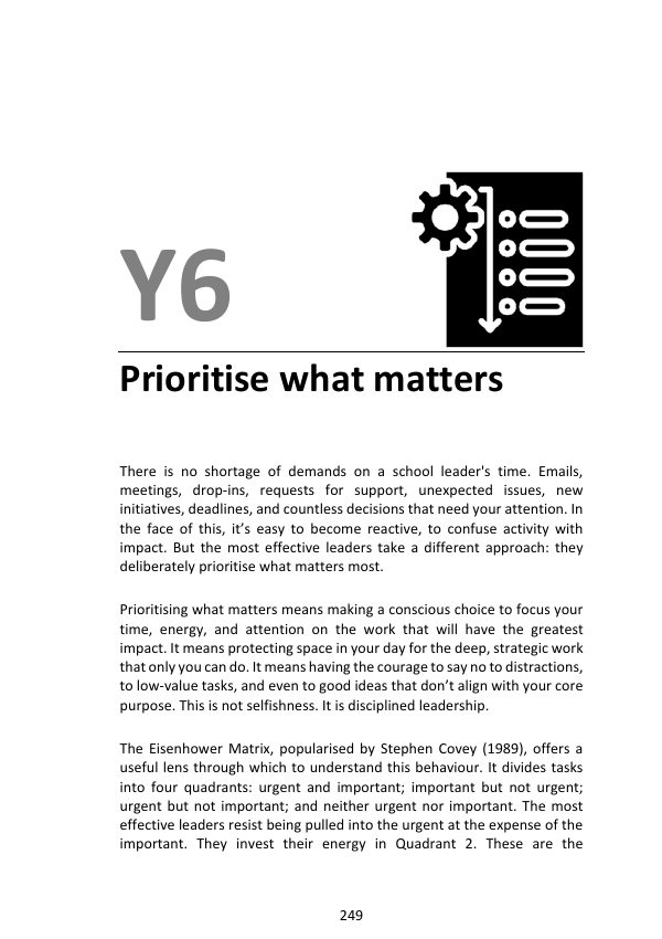 Y6 Prioritise What Matters: first page of the book chapter
